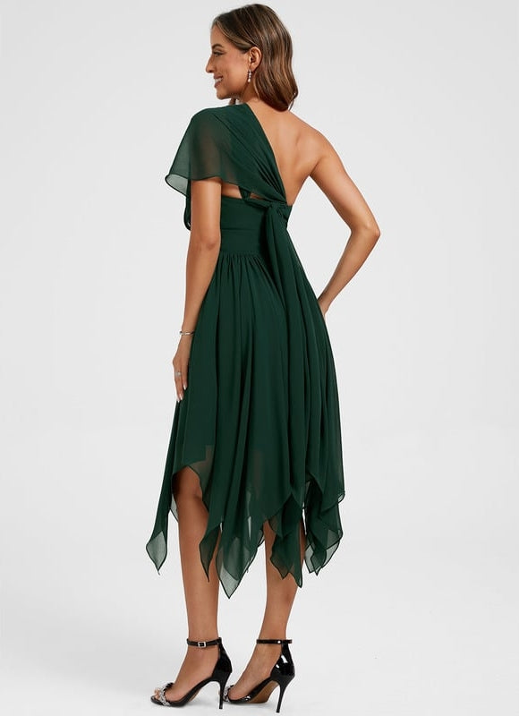 Robe Trapèze Mousseline Émeraude - gallery 4