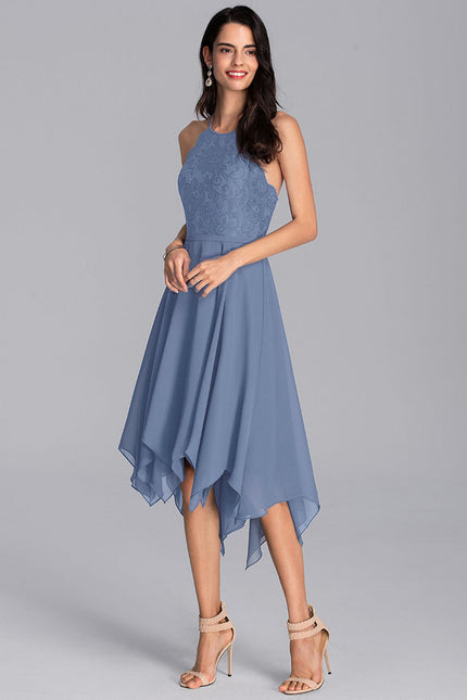 Robe Trapèze Bleu Aérien - gallery 1