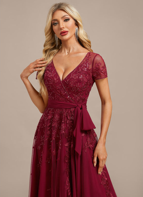 Robe Trapèze Étoile Carmin - gallery 1