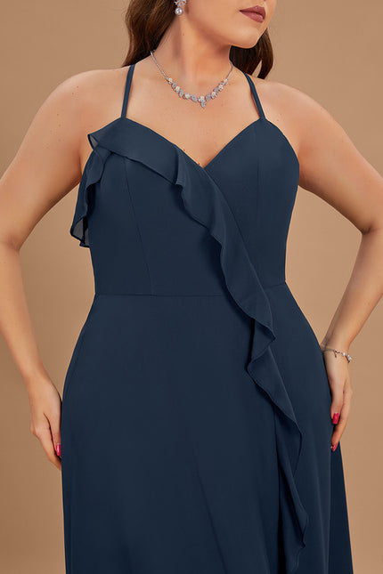 Robe Trapèze Longue Beige Élégante - gallery 8