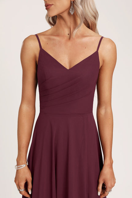 Robe Trapèze Longue Beige Élégante - gallery 3