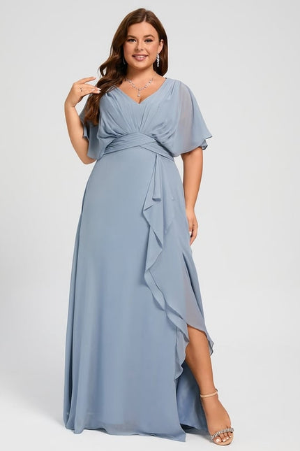 Robe Trapèze Mousseline Fendue - gallery 7