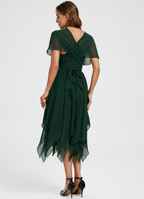 Robe Trapèze Mousseline Émeraude - gallery 7