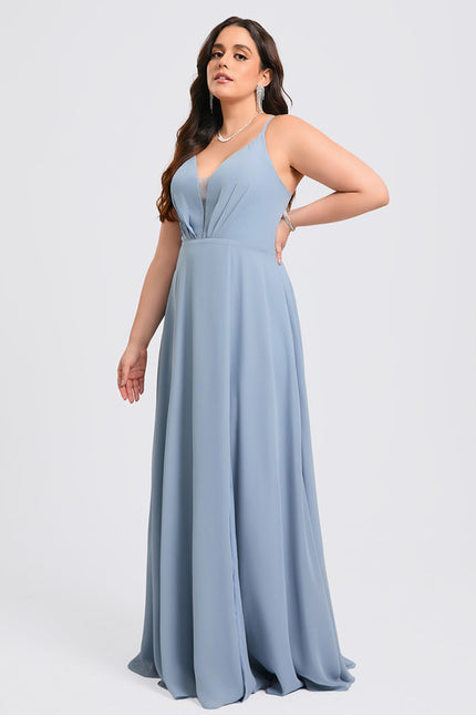 Robe Trapèze Longue Beige Élégante - gallery 8