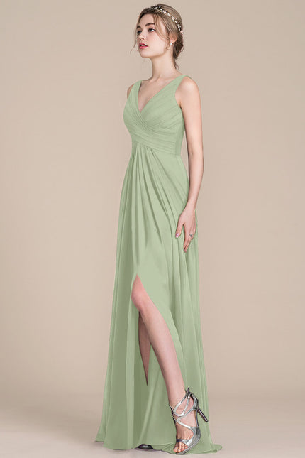 Robe Trapèze Mousseline Fendue - gallery 2