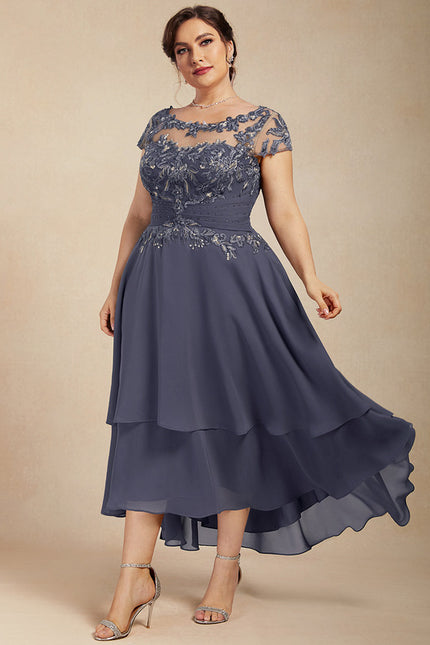 Robe Trapèze Élégance Grise Lumineuse - gallery 7