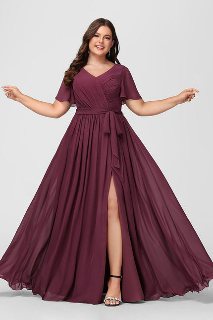 Robe Trapèze Longue Beige Élégante - gallery 6