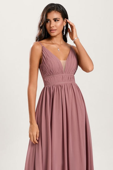 Robe Trapèze Mousseline Fendue - gallery 1