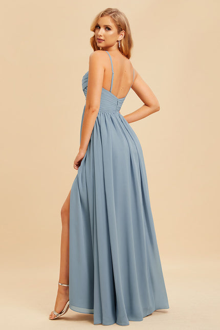 Robe Trapèze Longue Beige Élégante - gallery 5