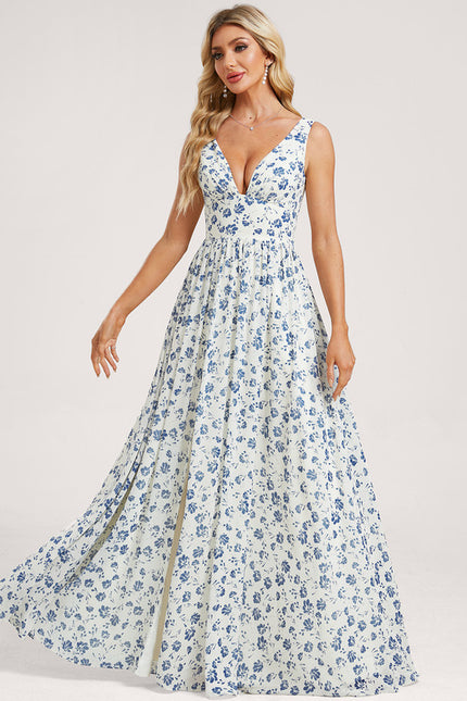 Robe Trapèze Longue Beige Élégante - gallery 1