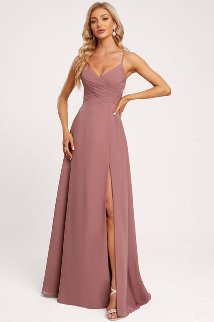 Robe Trapèze Longue Beige Élégante