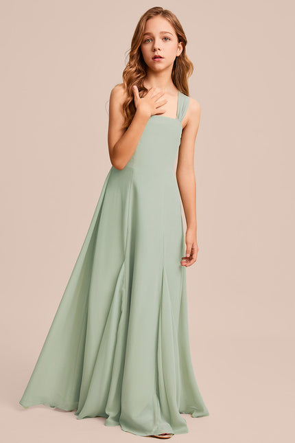 Robe Trapèze Mousseline Bleue - gallery 2