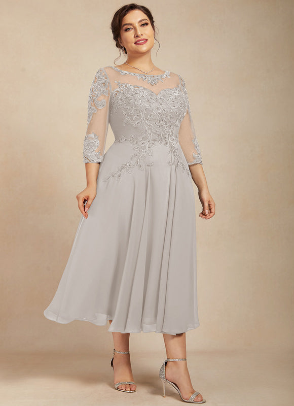 Robe Trapèze Ivoire En Dentelle Et Mousseline - gallery 9