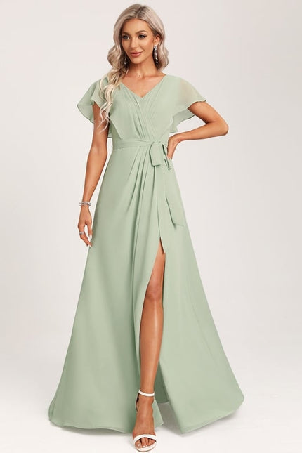 Robe Trapèze Mousseline Fendue