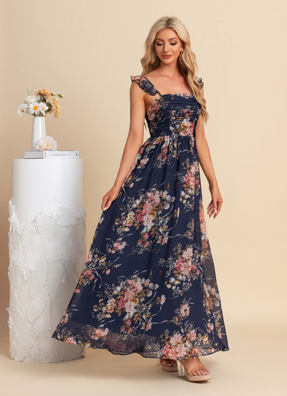 Robe Trapèze Nuit Florale Évasée - gallery 3