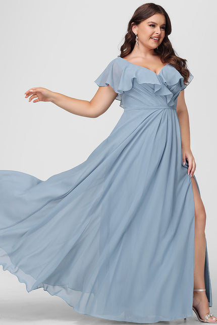 Robe Trapèze Longue Beige Élégante - gallery 8