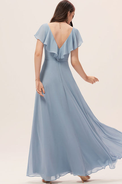 Robe Trapèze Longue Beige Élégante - gallery 1