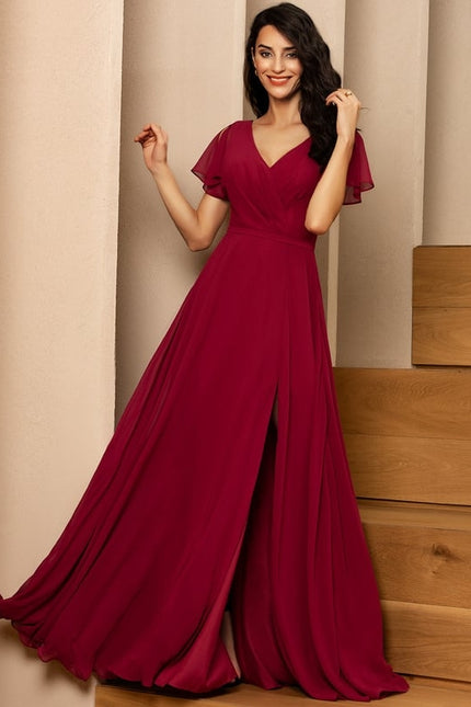 Robe Trapèze Longue Beige Élégante - gallery 3