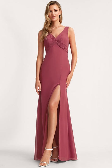 Robe Trapèze Longue Beige Élégante - gallery 1