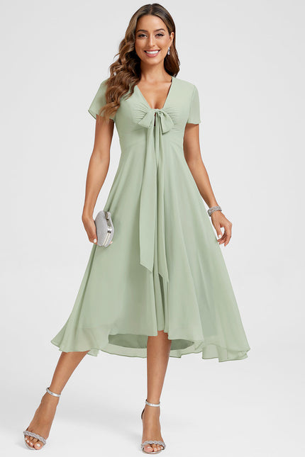 Robe Trapèze Flottante Verte - gallery 1