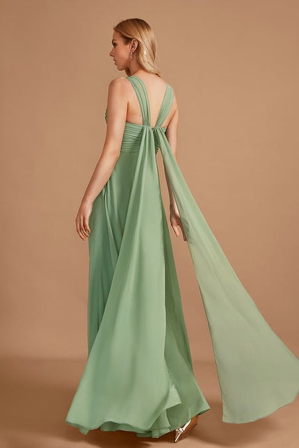 Robe Trapèze Mousseline Fendue - gallery 5