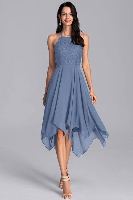 Robe Trapèze Bleu Aérien - gallery 7