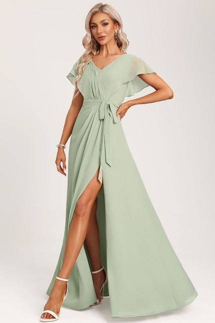 Robe Trapèze Mousseline Fendue - gallery 4