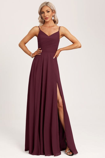 Robe Trapèze Longue Beige Élégante - gallery 5