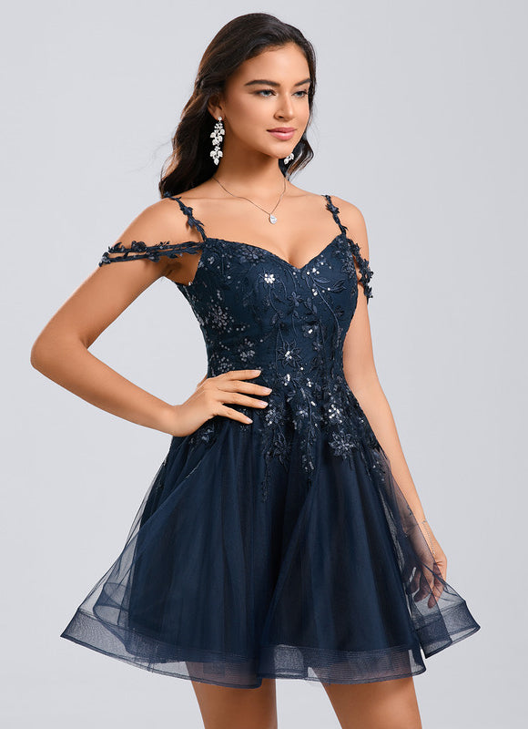 Robe Trapèze Nuit Étoilée Tulle - gallery 5