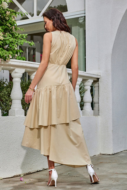 Robe Trapèze Beige Éthéré - gallery 4