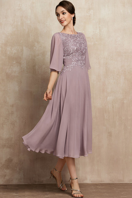 Robe Trapèze Lilas Élégant - gallery 5