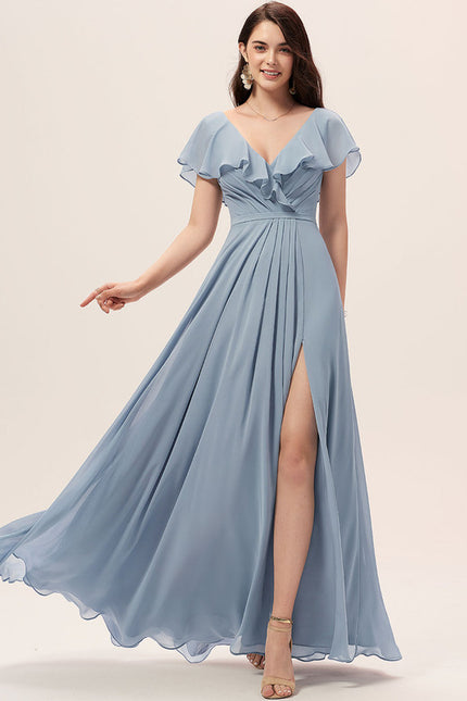 Robe Trapèze Longue Beige Élégante