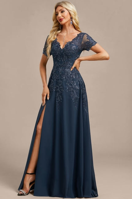 Robe Trapèze Marine Éclatante - gallery 4