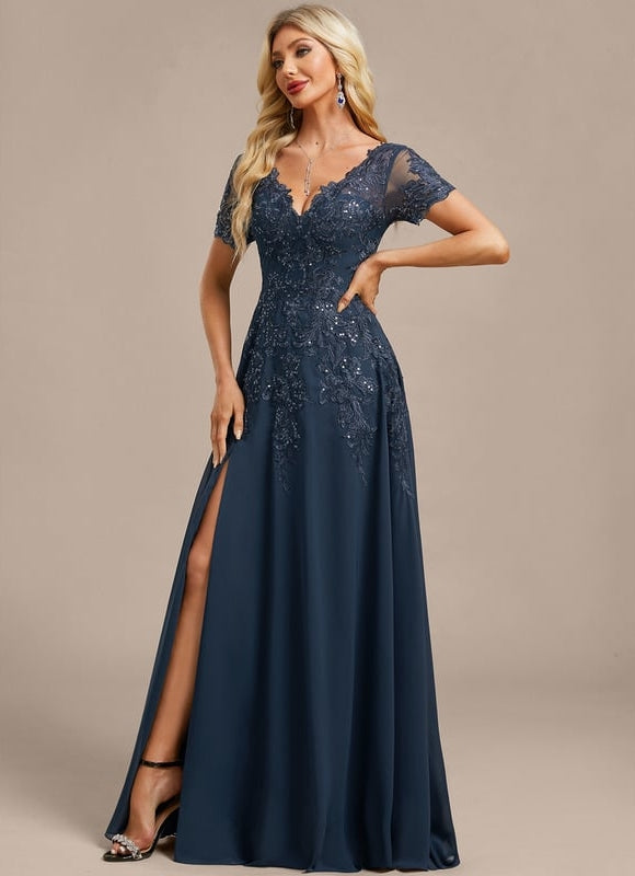 Robe Trapèze Marine Éclatante - gallery 4