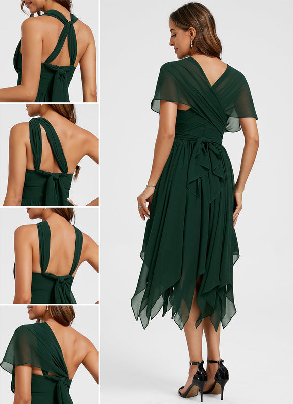 Robe Trapèze Mousseline Émeraude - gallery 1