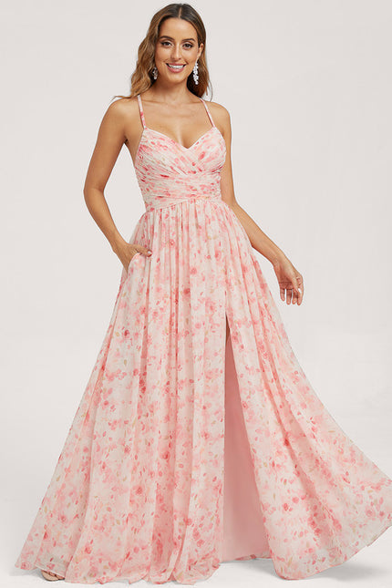 Robe Trapèze Longue Beige Élégante - gallery 2