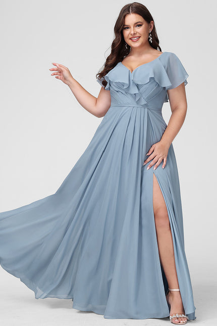 Robe Trapèze Longue Beige Élégante - gallery 5