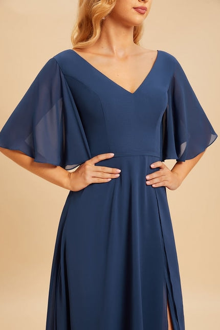 Robe Trapèze Longue Beige Élégante - gallery 5