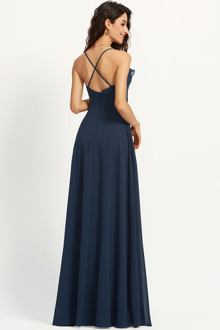 Robe Trapèze Longue Beige Élégante - gallery 4