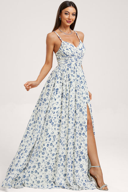 Robe Trapèze Longue Beige Élégante - gallery 3