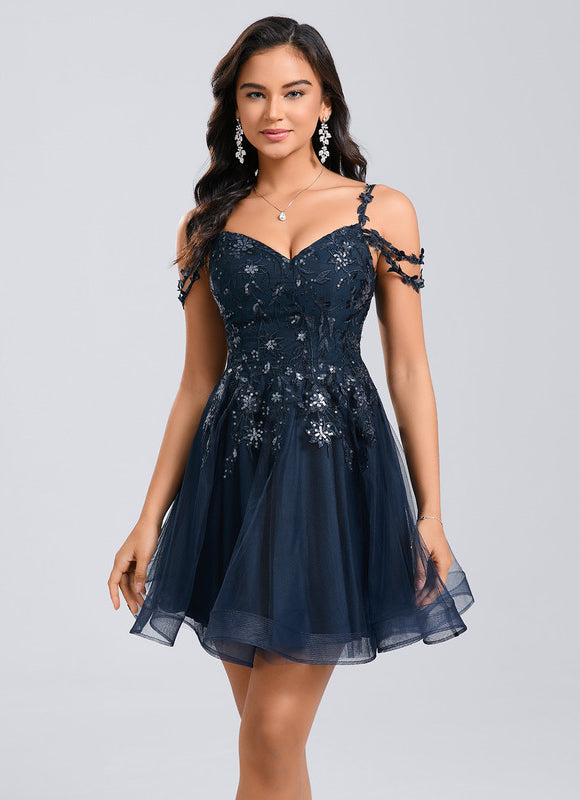 Robe Trapèze Nuit Étoilée Tulle - gallery 4