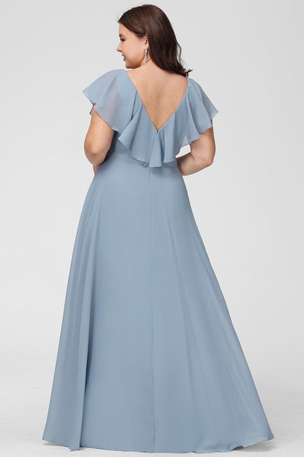 Robe Trapèze Longue Beige Élégante - gallery 9