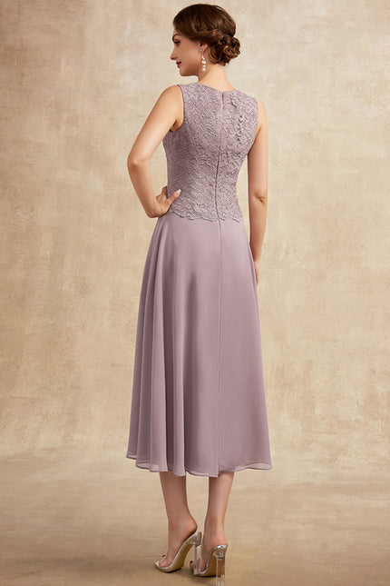 Robe Trapèze Lilas Élégant - gallery 4