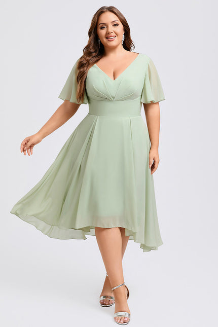 Robe Trapèze Flottante Verte - gallery 9