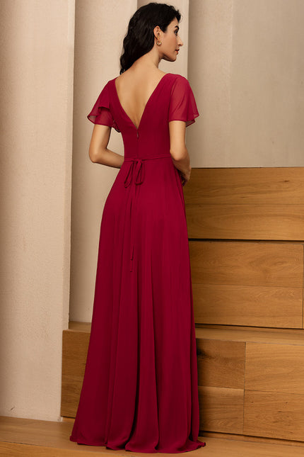 Robe Trapèze Longue Beige Élégante - gallery 1