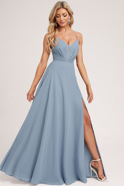 Robe Trapèze Longue Beige Élégante - gallery 2