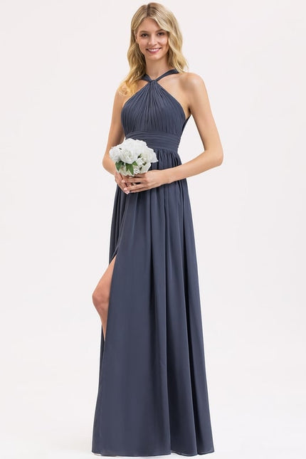 Robe Trapèze Mousseline Fendue - gallery 1