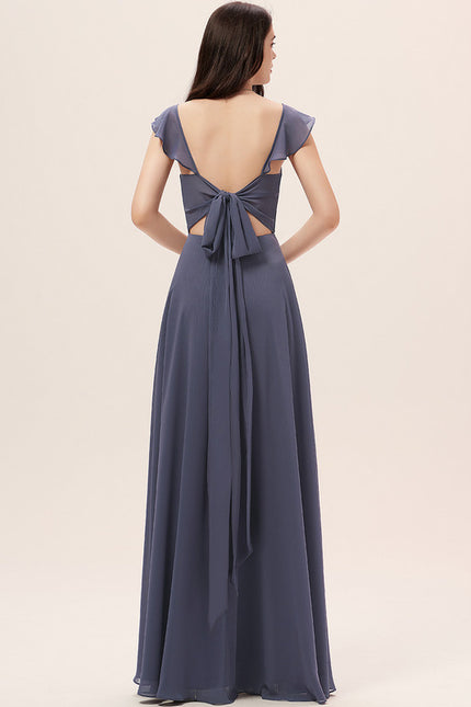 Robe Trapèze Longue Beige Élégante - gallery 3