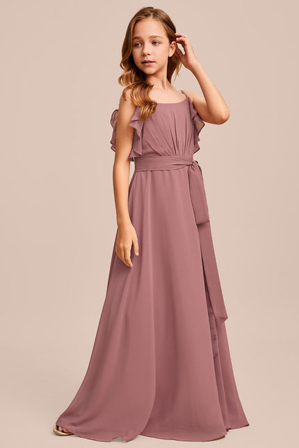 Robe Trapèze Mousseline Bleue - gallery 2