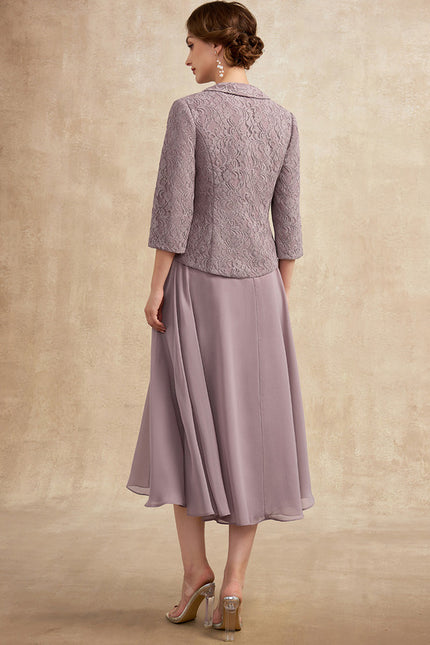 Robe Trapèze Lilas Élégant - gallery 7